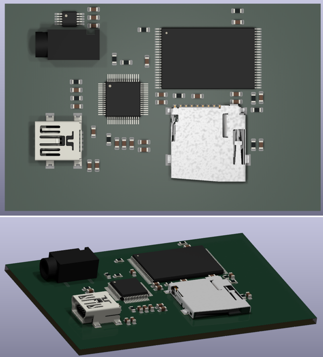 Preliminary KiCad 3D model of reconstructed board